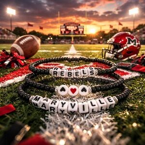 Maryville Rebels Game Day Bracelet Set School Spirit Beaded Bracelets